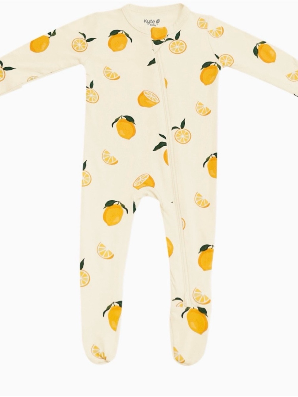 Kyte Baby Lemon Print Zippered Footie